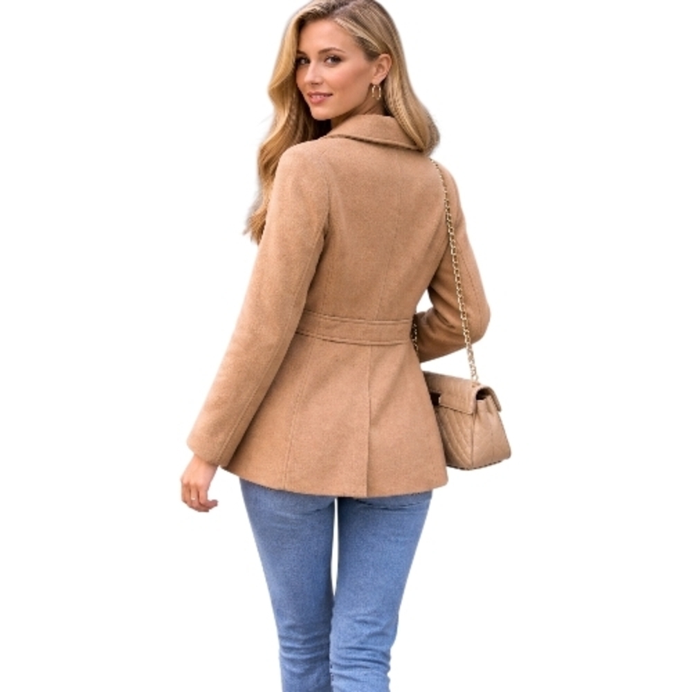 Old Navy Women's Camel Pea Coat - Picture 4 of 8